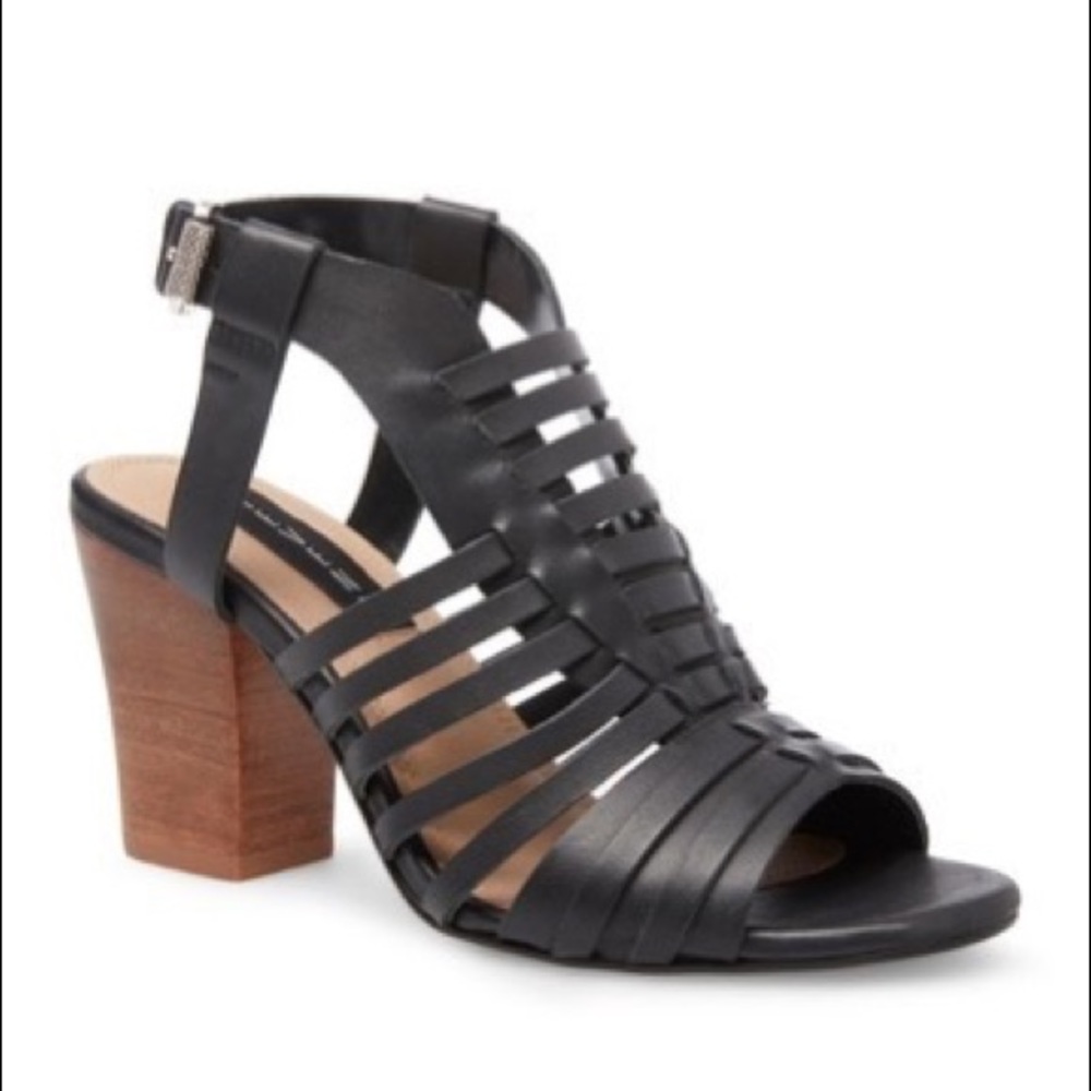 Steve Madden Leather Block Heel Sandal, Black
